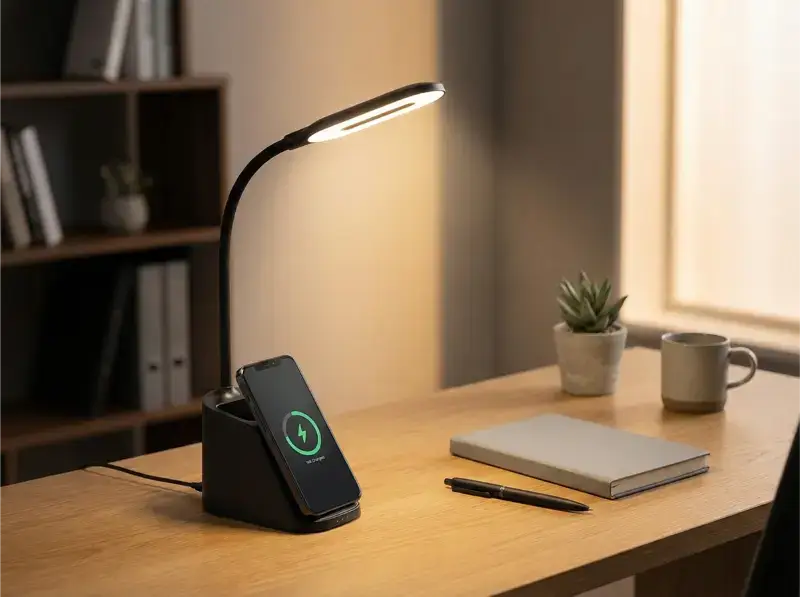 Giftology 3-in-1 Desk Lamp with 15W Wireless Charger & Pen Holder