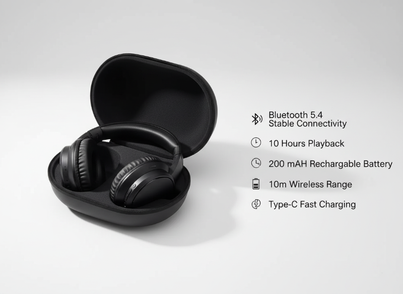 Bluetooth Headphones with EVA Carry Case