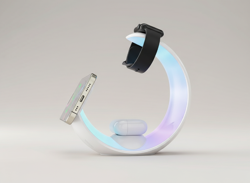 3-In-1 Wireless Charger with RGB Night Light