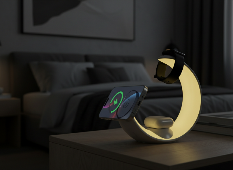 3-In-1 Wireless Charger with RGB Night Light