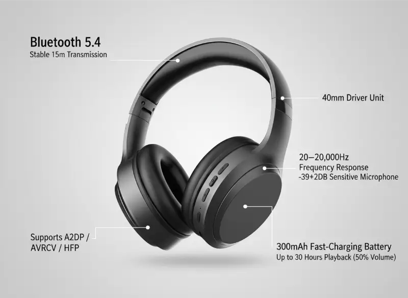 Wireless Bluetooth 5.4 Speaker with 40mm Driver