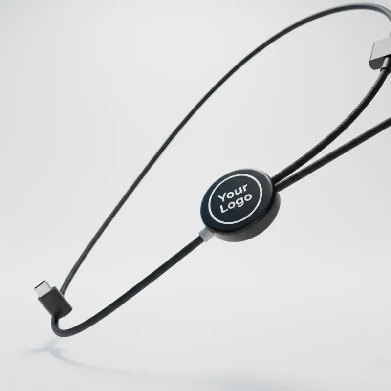 RPET Charging cable with Lightup Logo