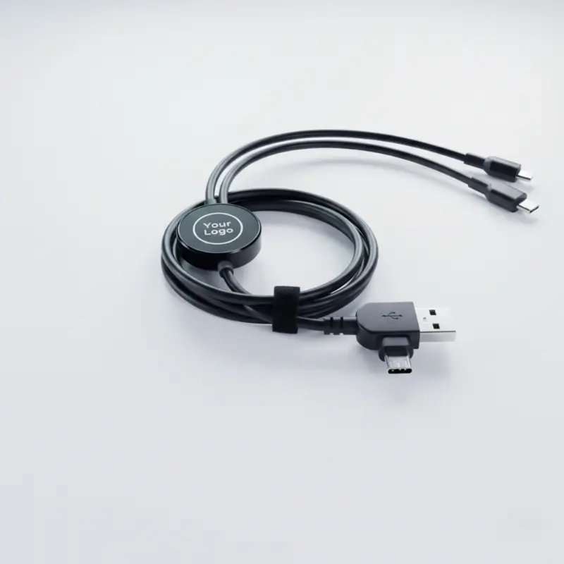 RPET Charging cable with Lightup Logo