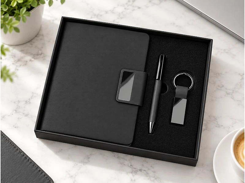 Set of Notebook, Keychain and Pen – 3-Piece Corporate Gift Set in UAE