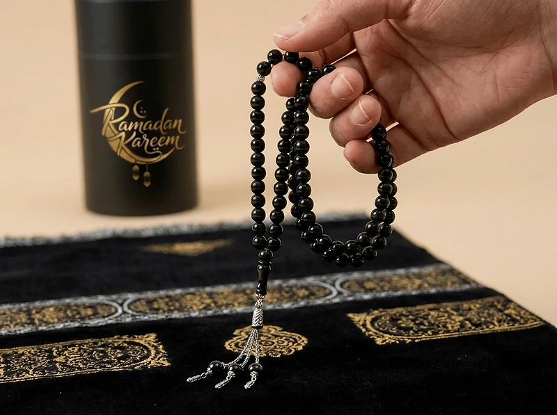 Prayer Mat with Tasbih in Tubular Box