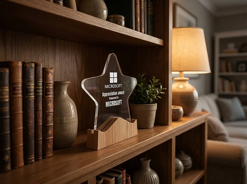 Star Shaped Wooden Trophy
