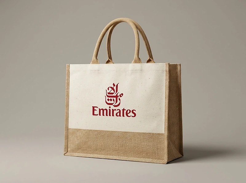 Jute And Canvas Bag with Zipper