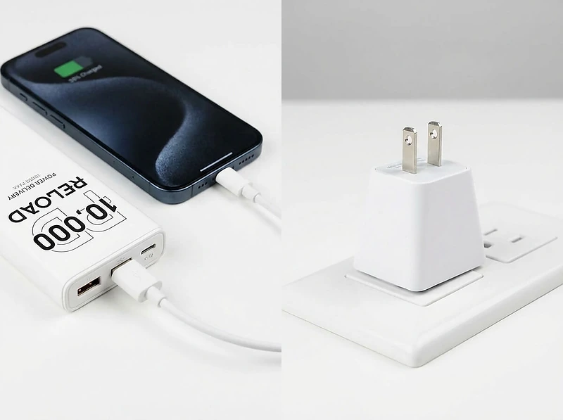 Gift Set of Powerbank, Travel Adapter & Charging Cable