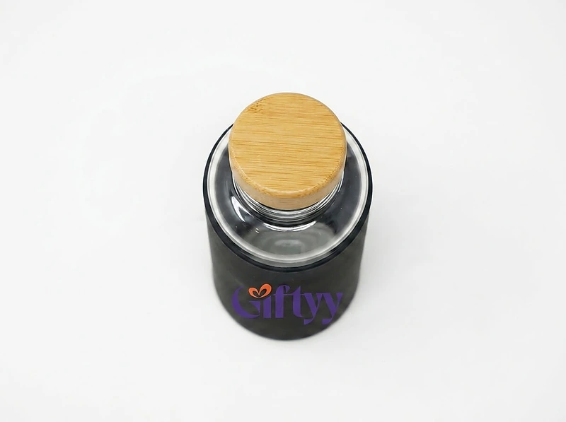 Bamboo Lid Glass Bottle With Silicon Case