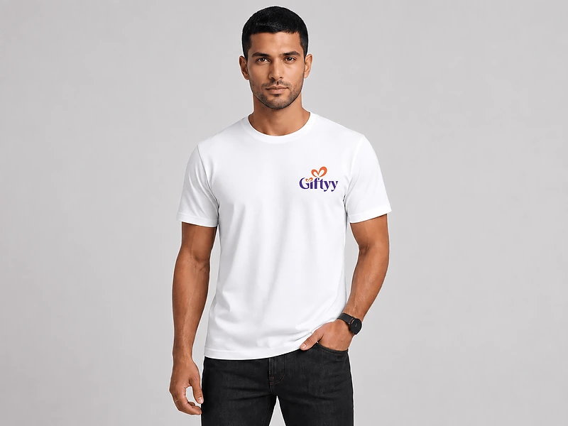 Bio-Washed Round Neck T-Shirt for Men