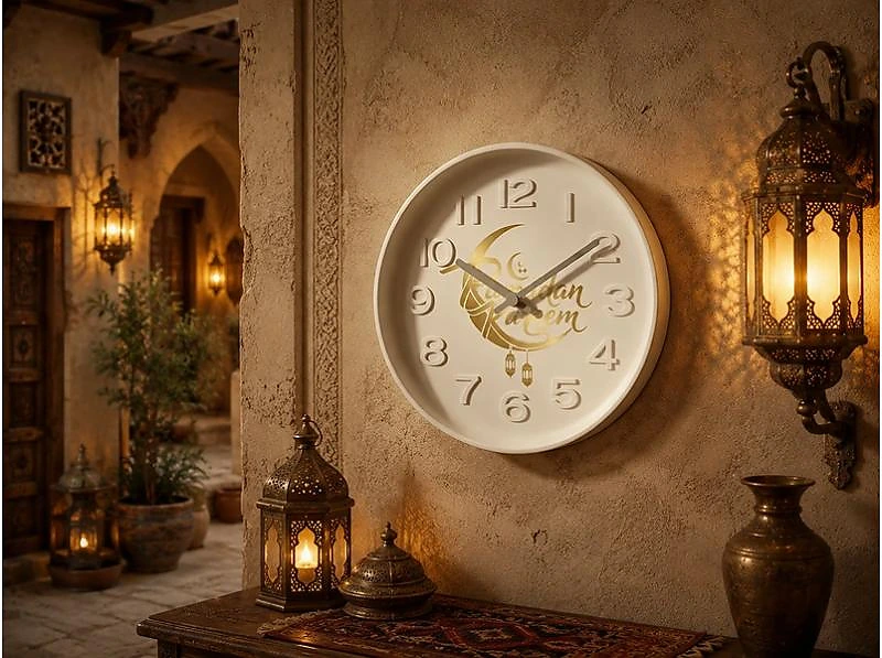 Round Analog Wall Clock in Matte Finish White Color
