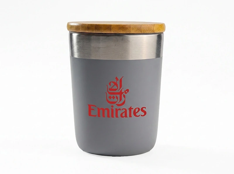Metal Cup with Bamboo Lid