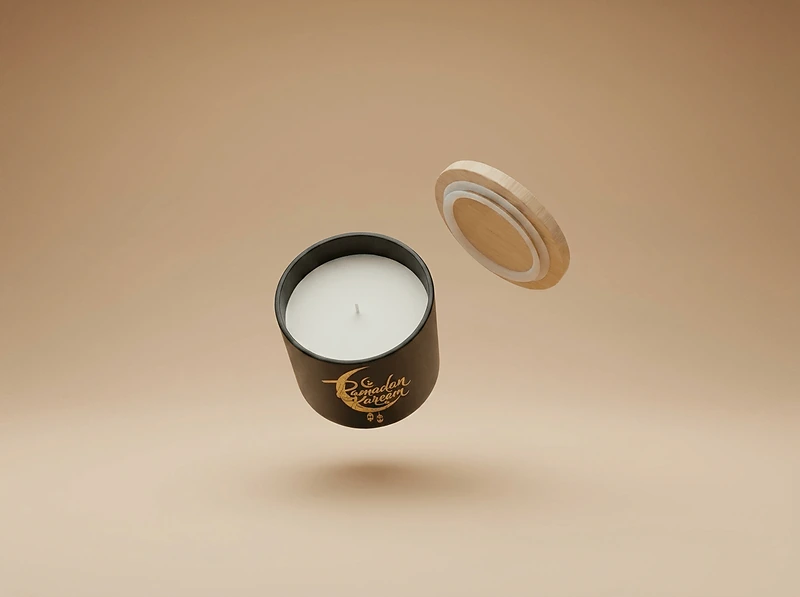Arabian Oud Scented Candle with Bamboo Lid