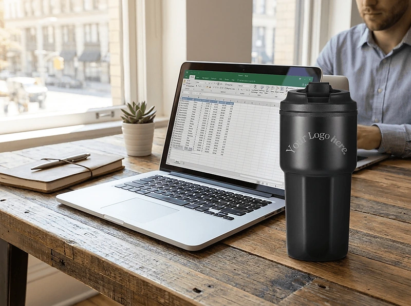 Giftology Steel/PP Double Wall Travel Mug 500ml