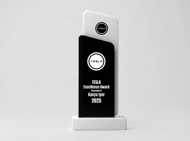 Black and White Crystal Trophy
