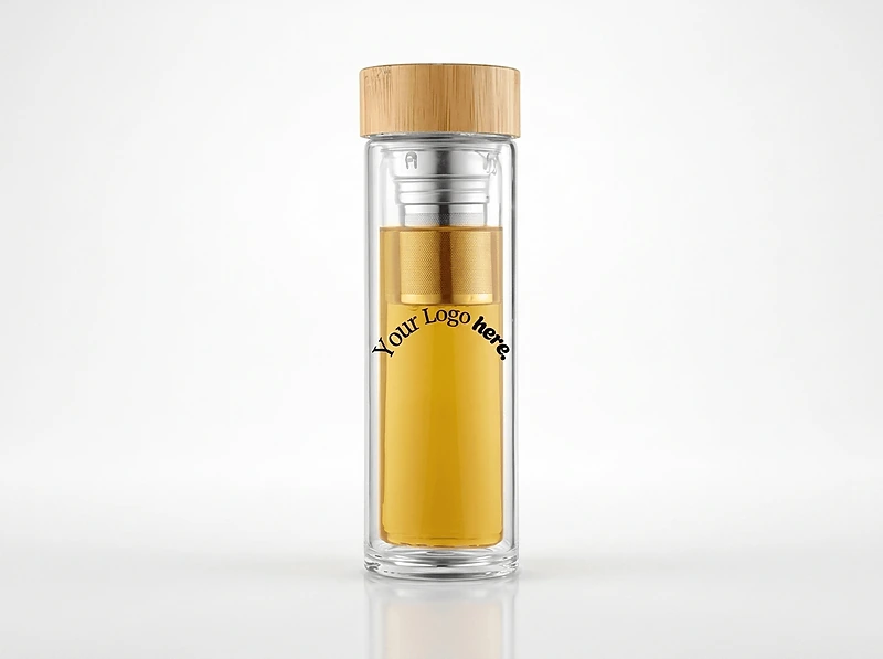 Glass Bottle With Bamboo Lid