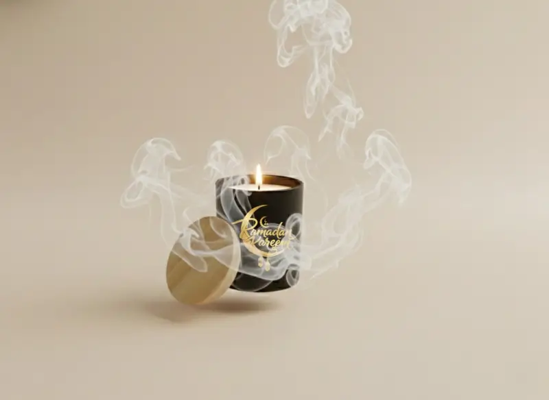 Arabian Oud Scented Candle with Bamboo Lid
