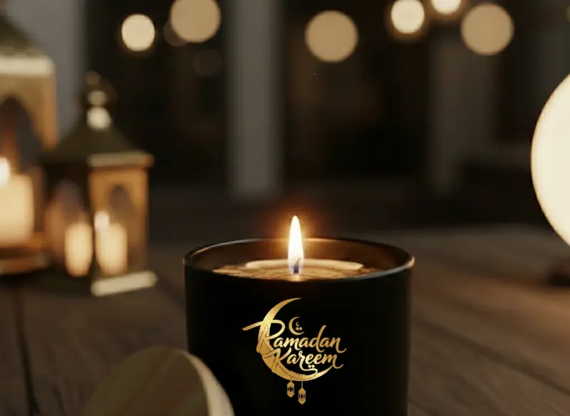 Arabian Oud Scented Candle with Bamboo Lid