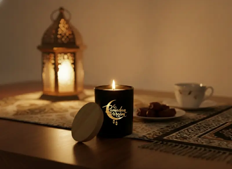 Arabian Oud Scented Candle with Bamboo Lid