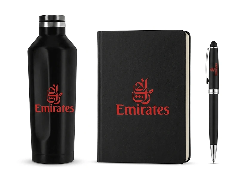 Stainless steel Bottle, Notebook and Pen