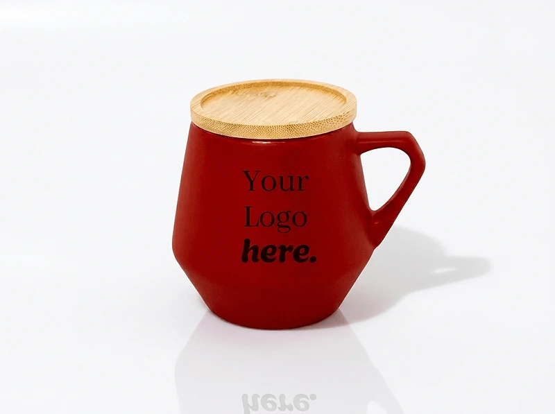 Eco-neutral Ceramic Mug with Bamboo Lid