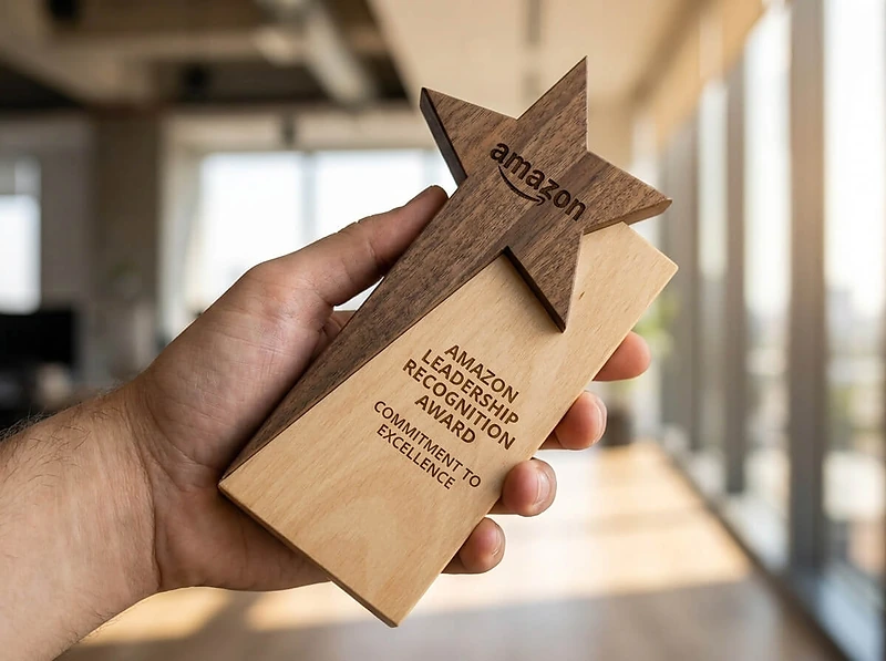 Star Design Wooden Trophy Award