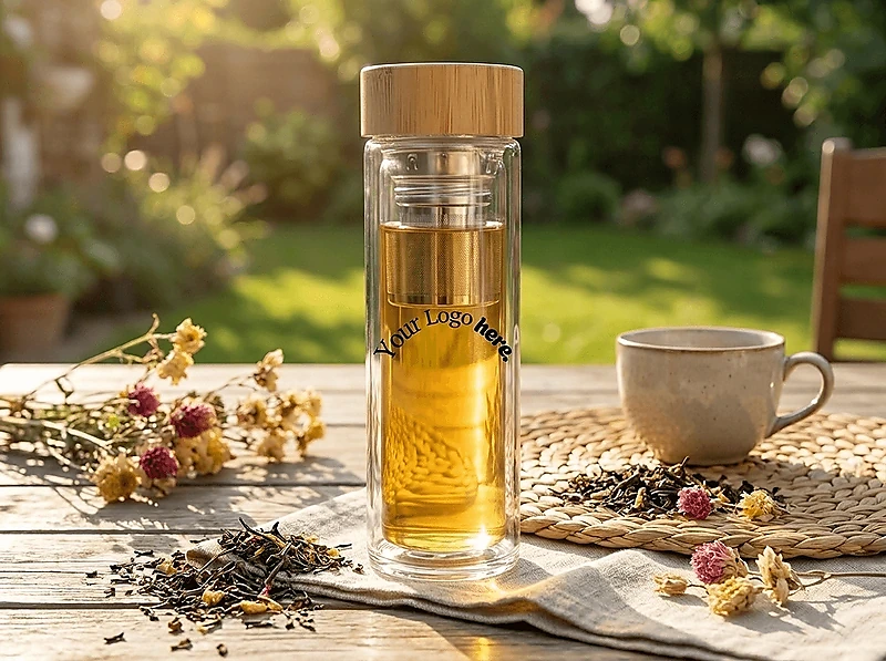 Glass Bottle With Bamboo Lid