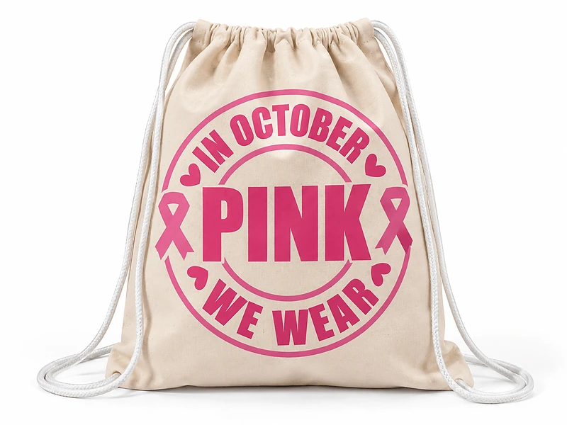 Breast Cancer Awareness Cotton Drawstring Bags in UAE