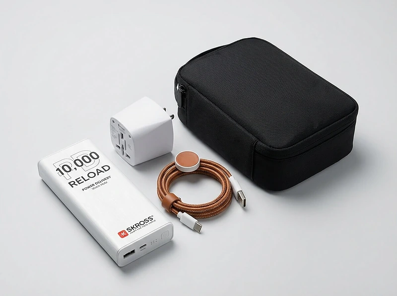 Gift Set of Powerbank, Travel Adapter & Charging Cable