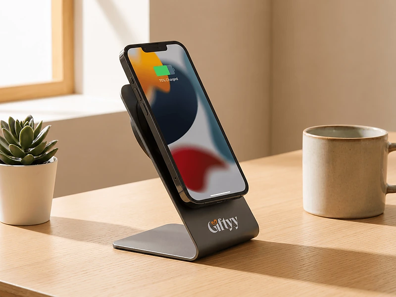 Aluminium 15W magnetic wireless charging phone stand