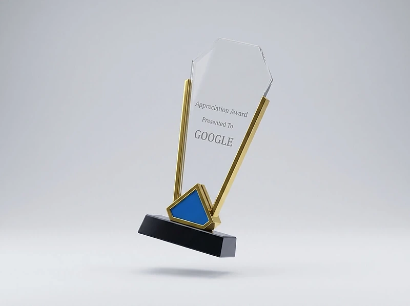 Trophy with gold edge black base