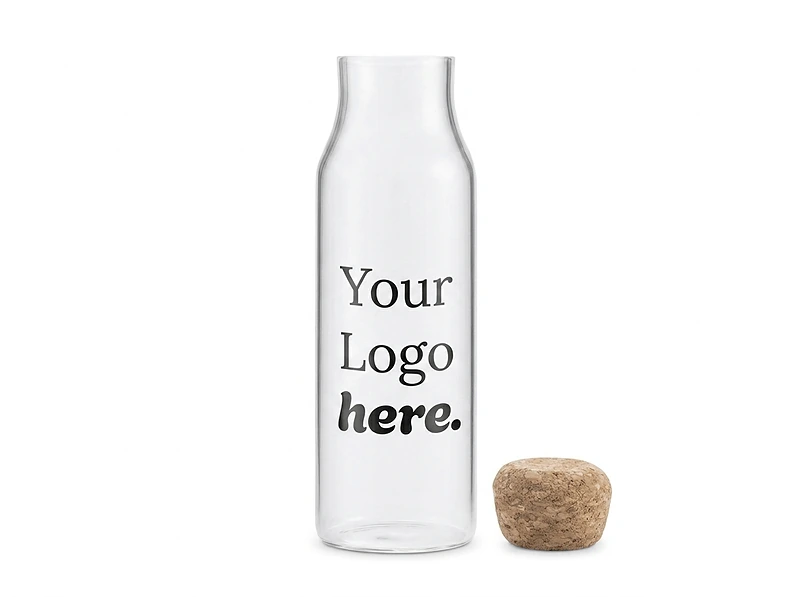 Borosilicate Glass Bottle with Cork Lid – 1200ml