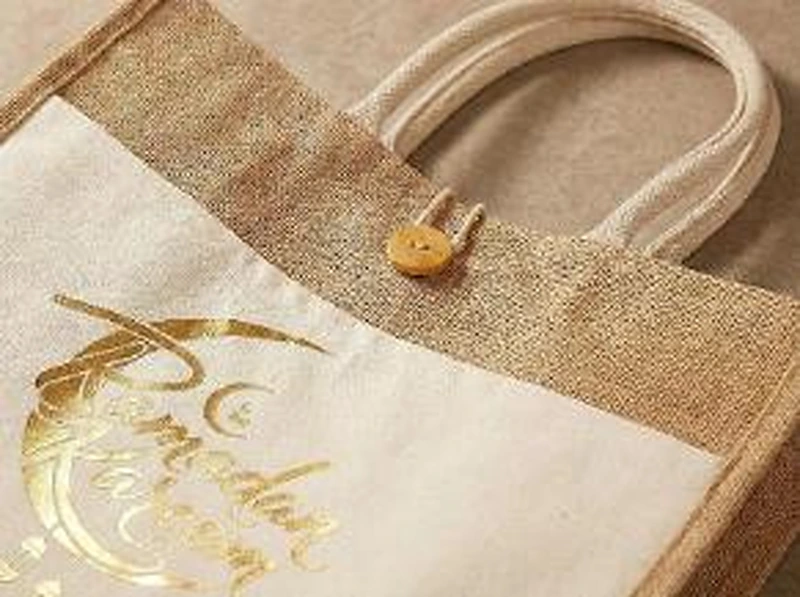 Jute Bag with Cotton Pocket & Handle