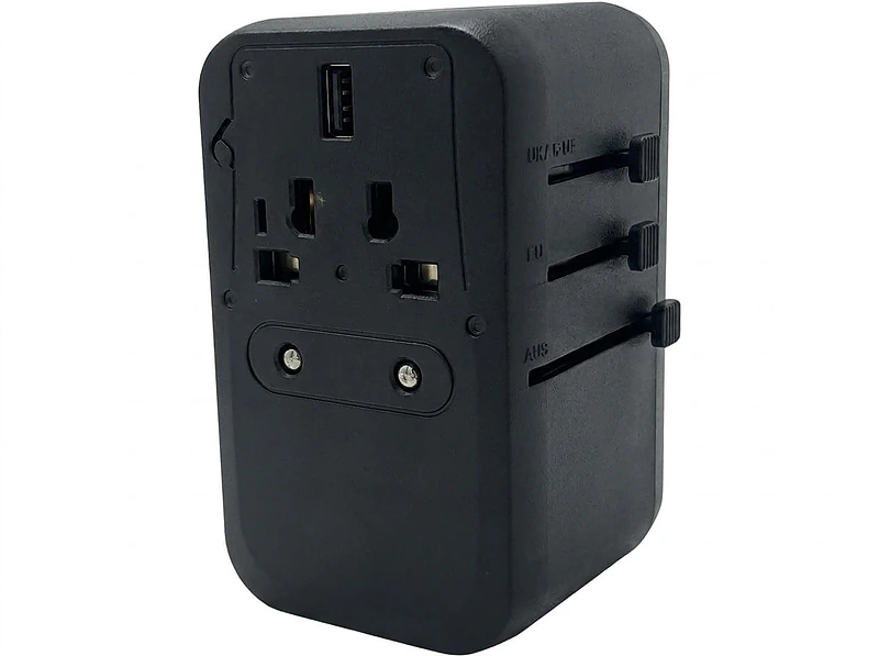 Travel Adaptor with Built-in USB-C Cable