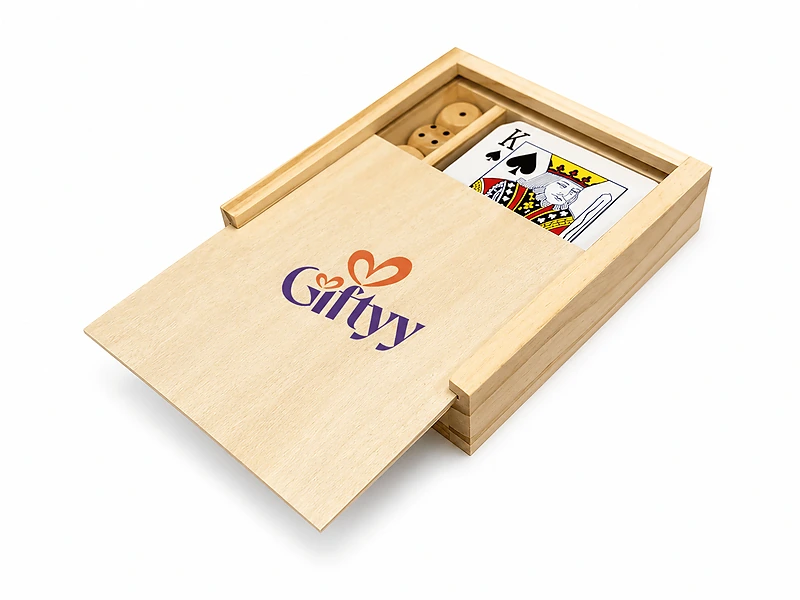 Eco-neutral 2-in-1 Wooden Games Box