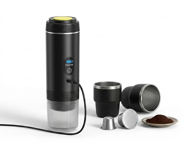 Compact 3-in-1 Coffee Maker with Battery Power