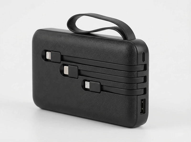 Power Bank with Inbuilt Cables – 8000mAh