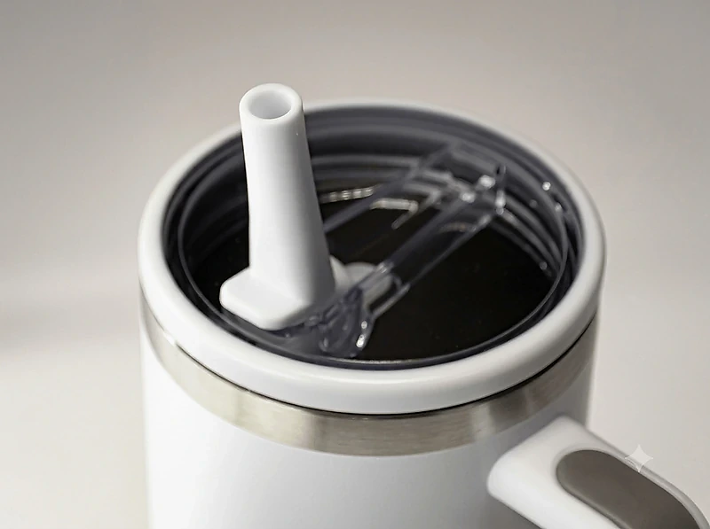 Double Walled Tumbler With Handle And Flip Straw