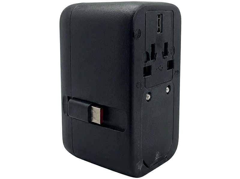 Travel Adaptor with Built-in USB-C Cable