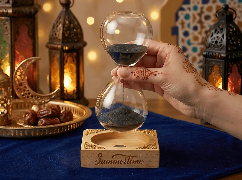 Magnetic Sand Timer with Wooden Base