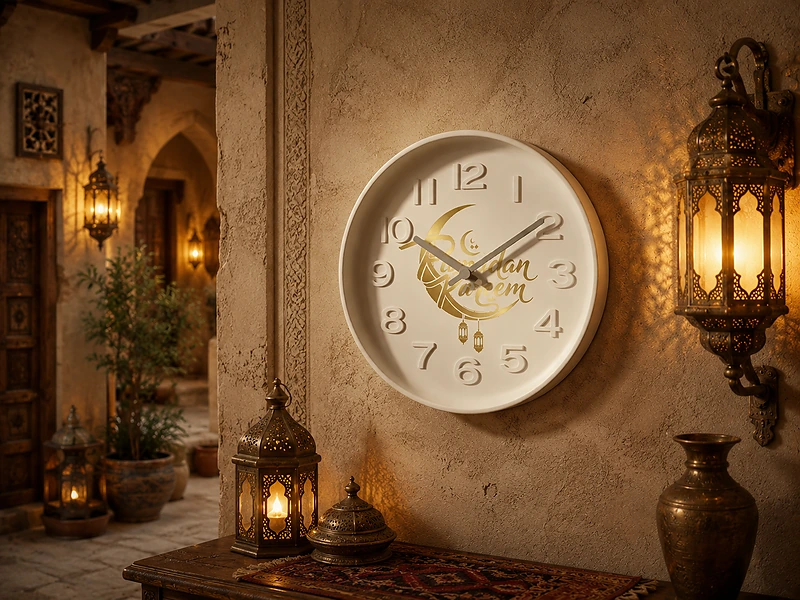 Round Analog Wall Clock in Matte Finish White Color