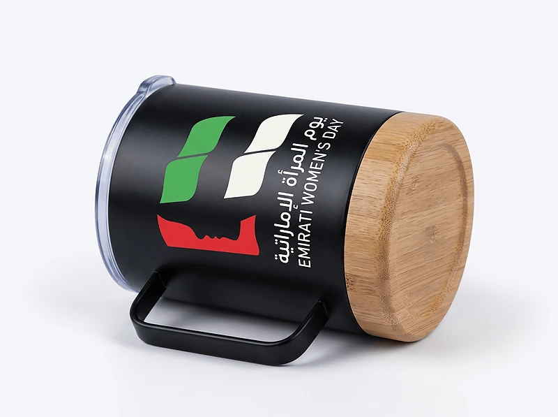 Bamboo Base Stainless Steel Mug in UAE