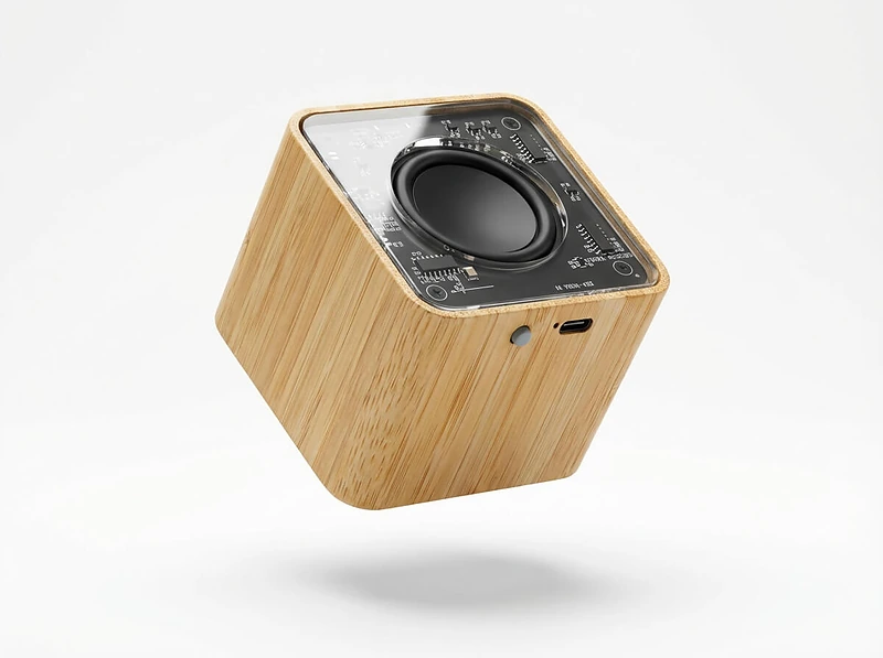 Bamboo Bluetooth Speaker Transparent Top