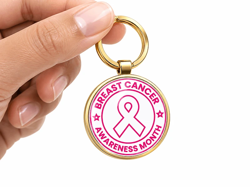 Breast Cancer Awareness Metal Keychain in UAE