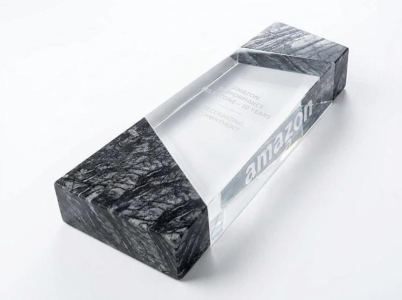 Crystal Awards Top & Bottom Marble Design