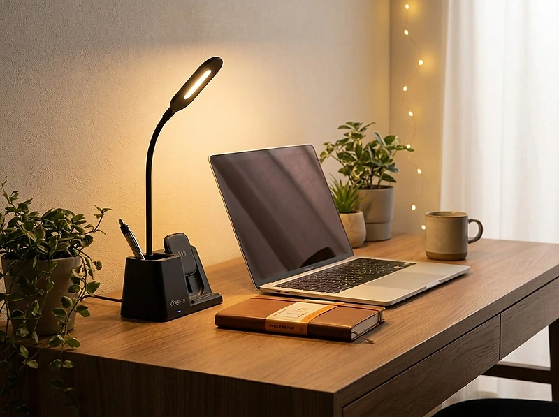 3-in-1 Wireless Charger with Desk Lamp & Pen Holder In UAE