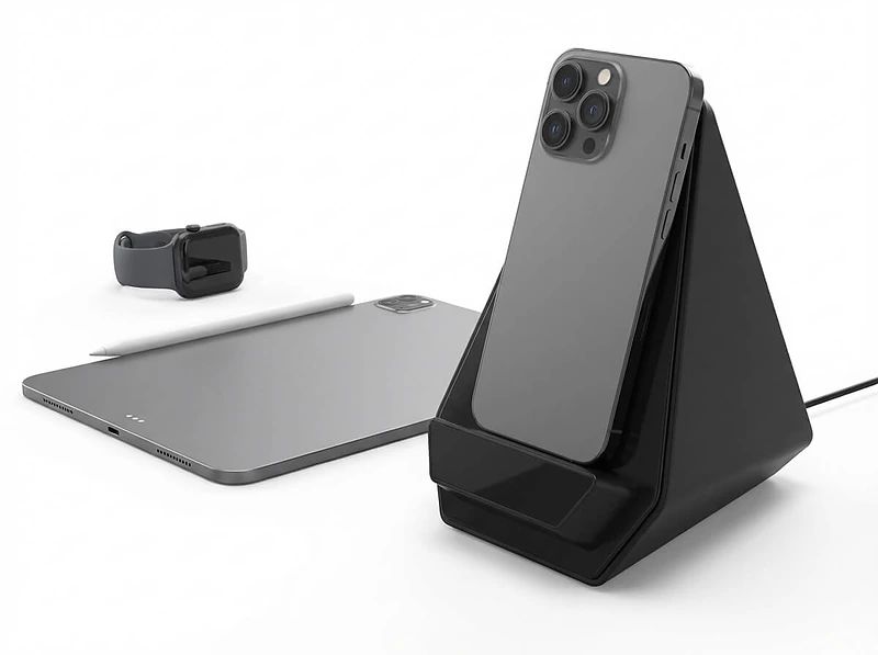 Wireless Charger BT Speaker with Clock & Light-up Logo
