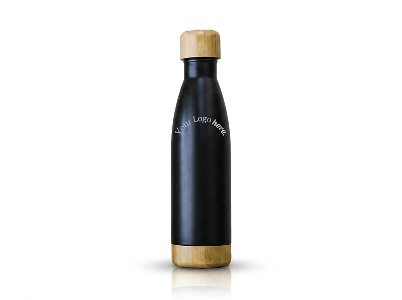 Insulated Bottle With Bamboo Lid And Base