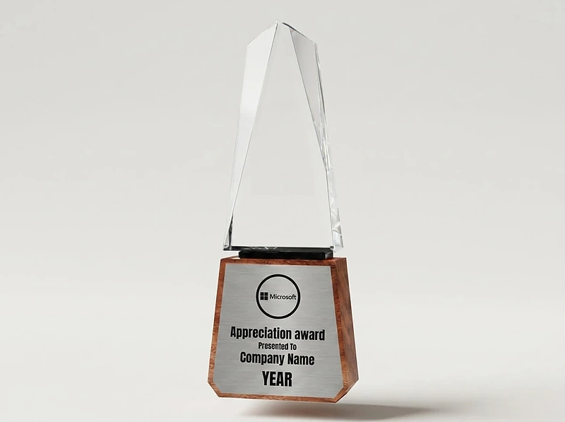 Tower Shaped Crystal Award