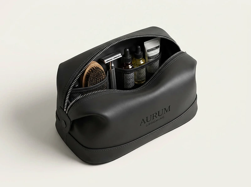 Nubuck PU Travel Wash Bag